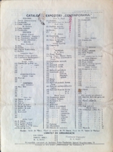 catalog PRIMA EXPOZIȚIE INTERNAȚIONALĂ CONTIMPORANUL 